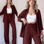 SHOPPILINK'S-Two Piece Suit Button Co-Ord Casual Set