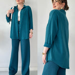 SHOPPILINK'S-Two Piece Suit Button Co-Ord Casual Set