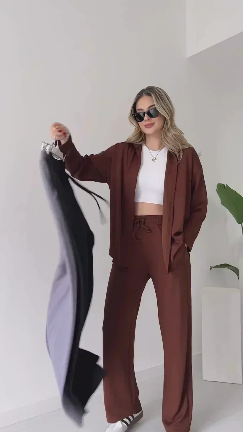 SHOPPILINK'S-Two Piece Suit Button Co-Ord Casual Set