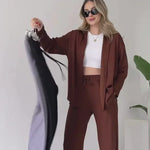 SHOPPILINK'S-Two Piece Suit Button Co-Ord Casual Set