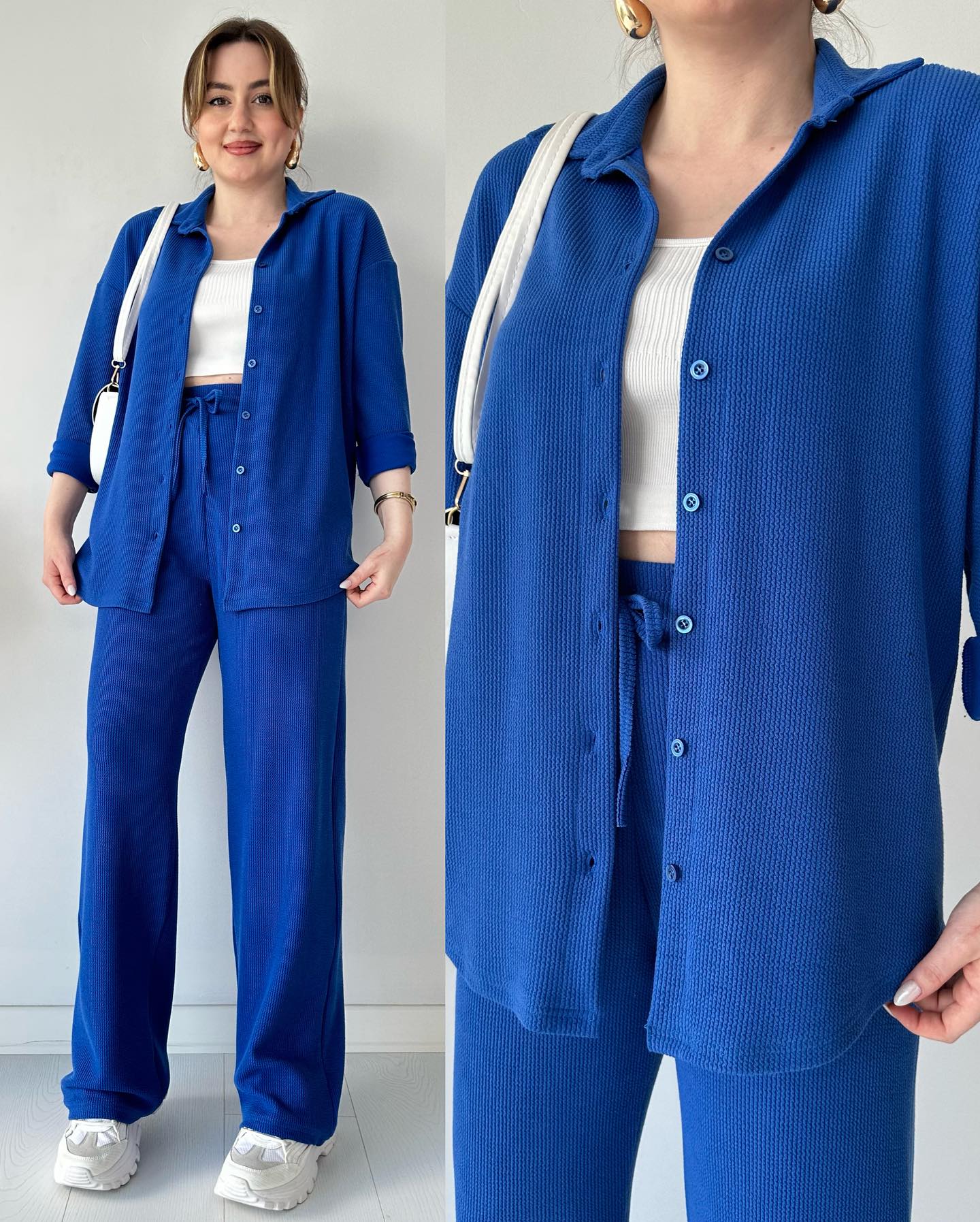 SHOPPILINK'S-Two Piece Suit Button Co-Ord Casual Set