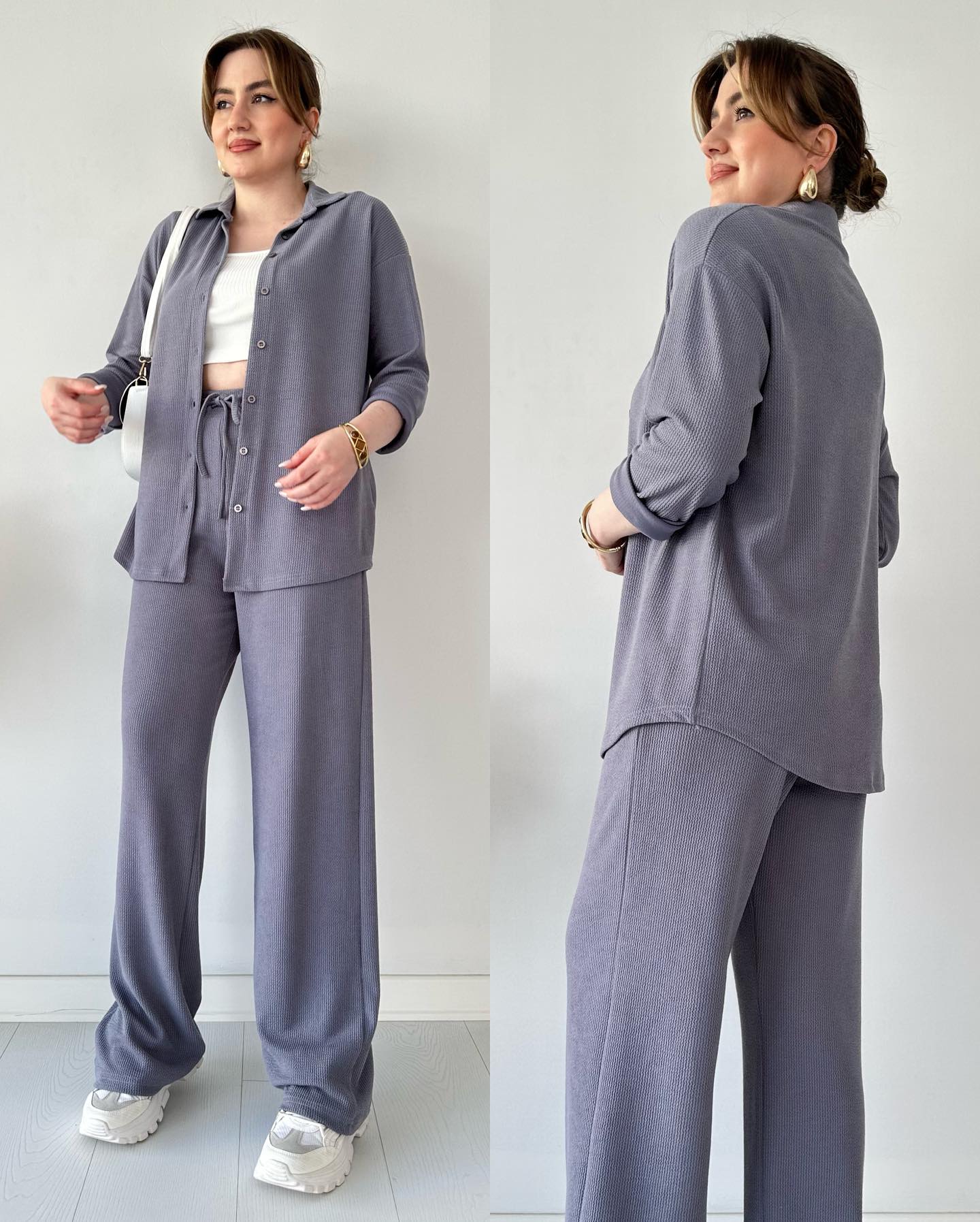 SHOPPILINK'S-Two Piece Suit Button Co-Ord Casual Set