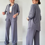 SHOPPILINK'S-Two Piece Suit Button Co-Ord Casual Set