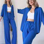 SHOPPILINK'S-Two Piece Suit Button Co-Ord Casual Set