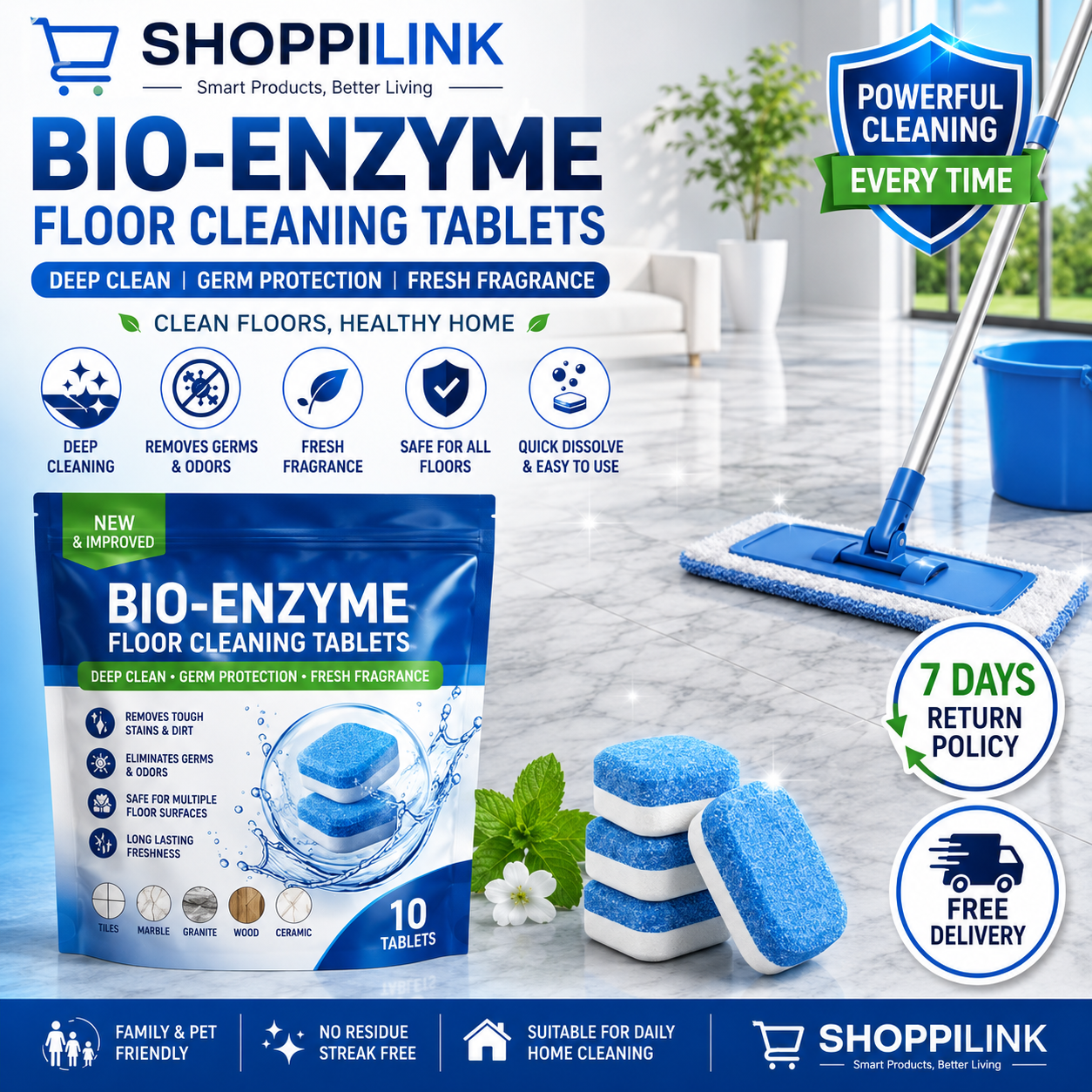 Imported Floor Cleaning Tablets (Pack of 10)