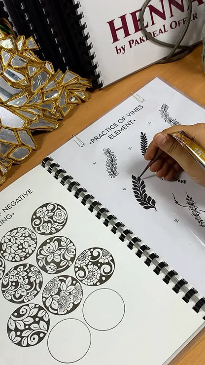 Mehandi Reusable Practice Book + FREE PRACTICE CONE